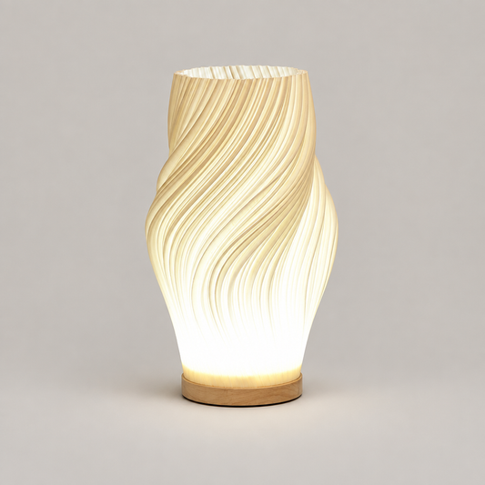 Pleated Shade USB Table Lamp on a neutral background