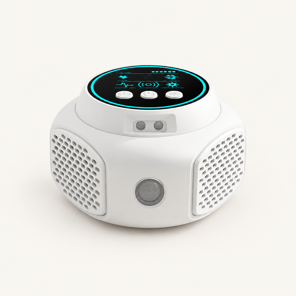 Plug-In Ultrasonic Mouse and Rat Repeller on a plain light background