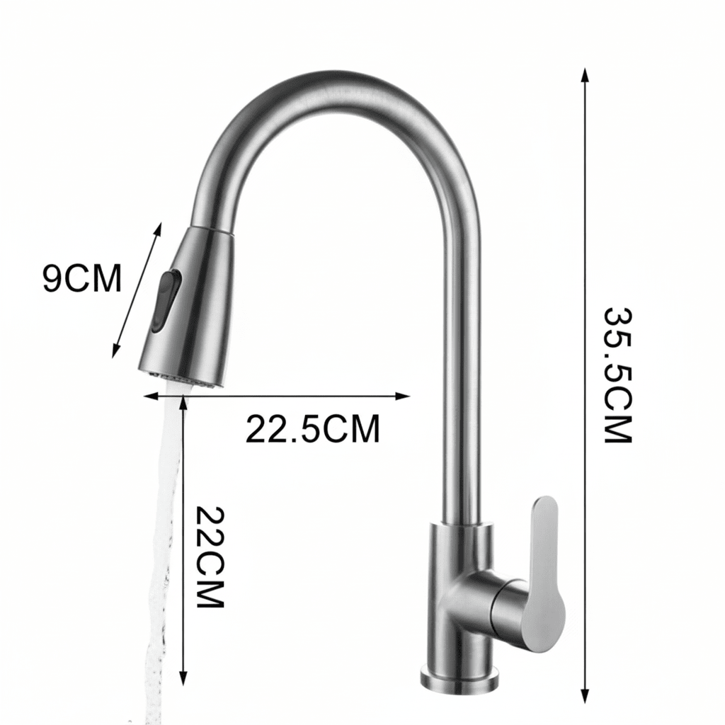 Pull-Out Kitchen Faucet with 360° Swivel Spout - view 13