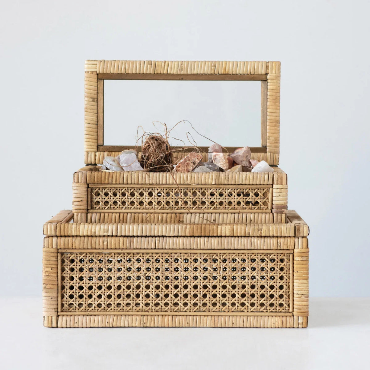 Rattan Display Box with Glass Lid - view 3