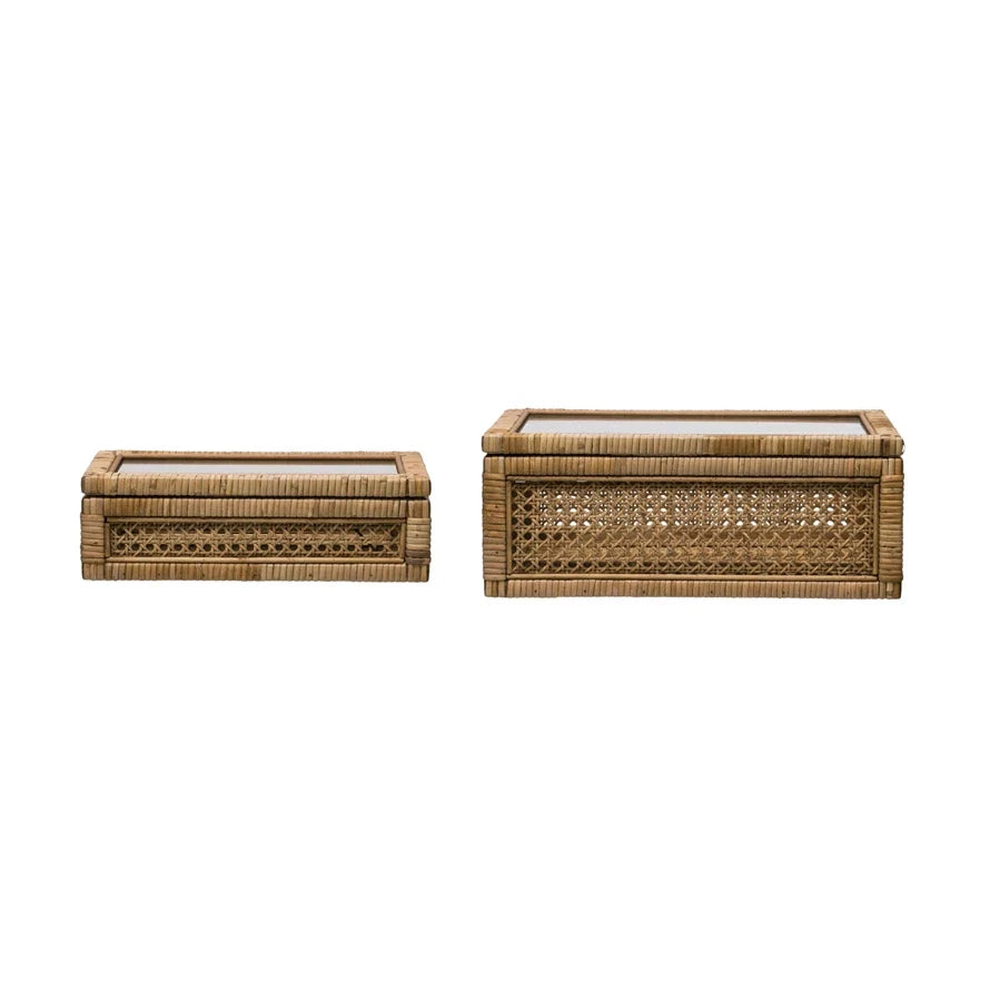 Rattan Display Box with Glass Lid - view 4