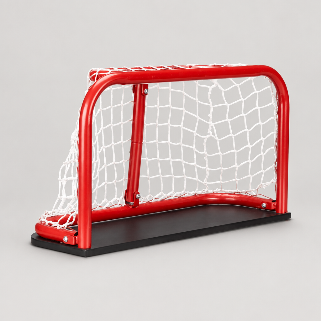 Red Hockey Net Wall Shelf on a neutral background