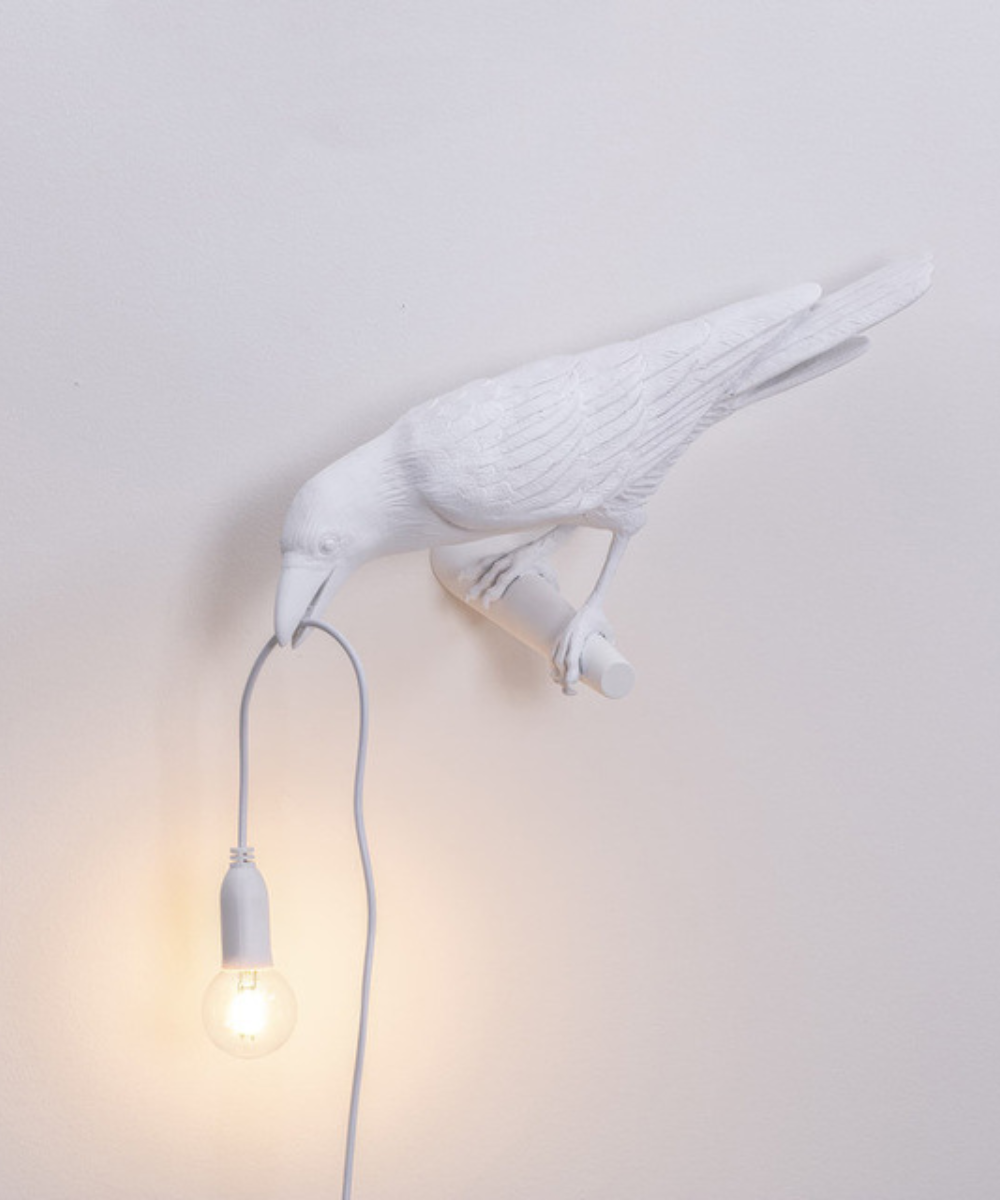 Resin crow sculpture table lamp - view 6