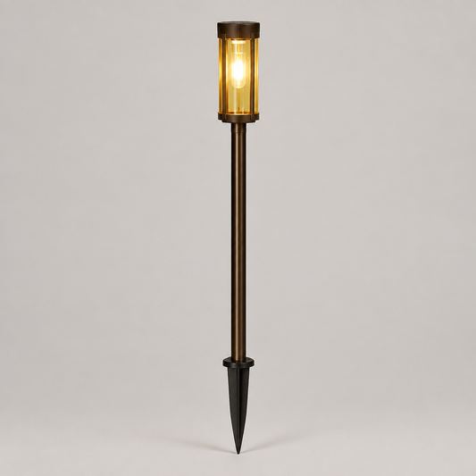 Solar Garden Torch Lights with Ground Spike on a neutral background