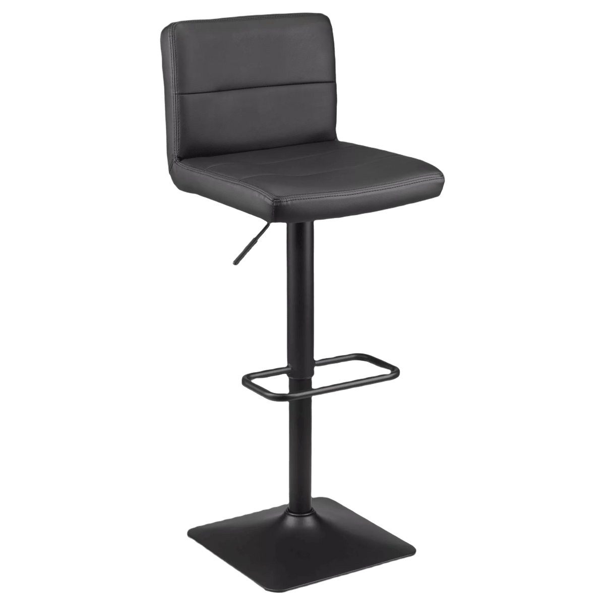 Swivel Faux Leather Bar Stool with Adjustable Metal Base - view 3