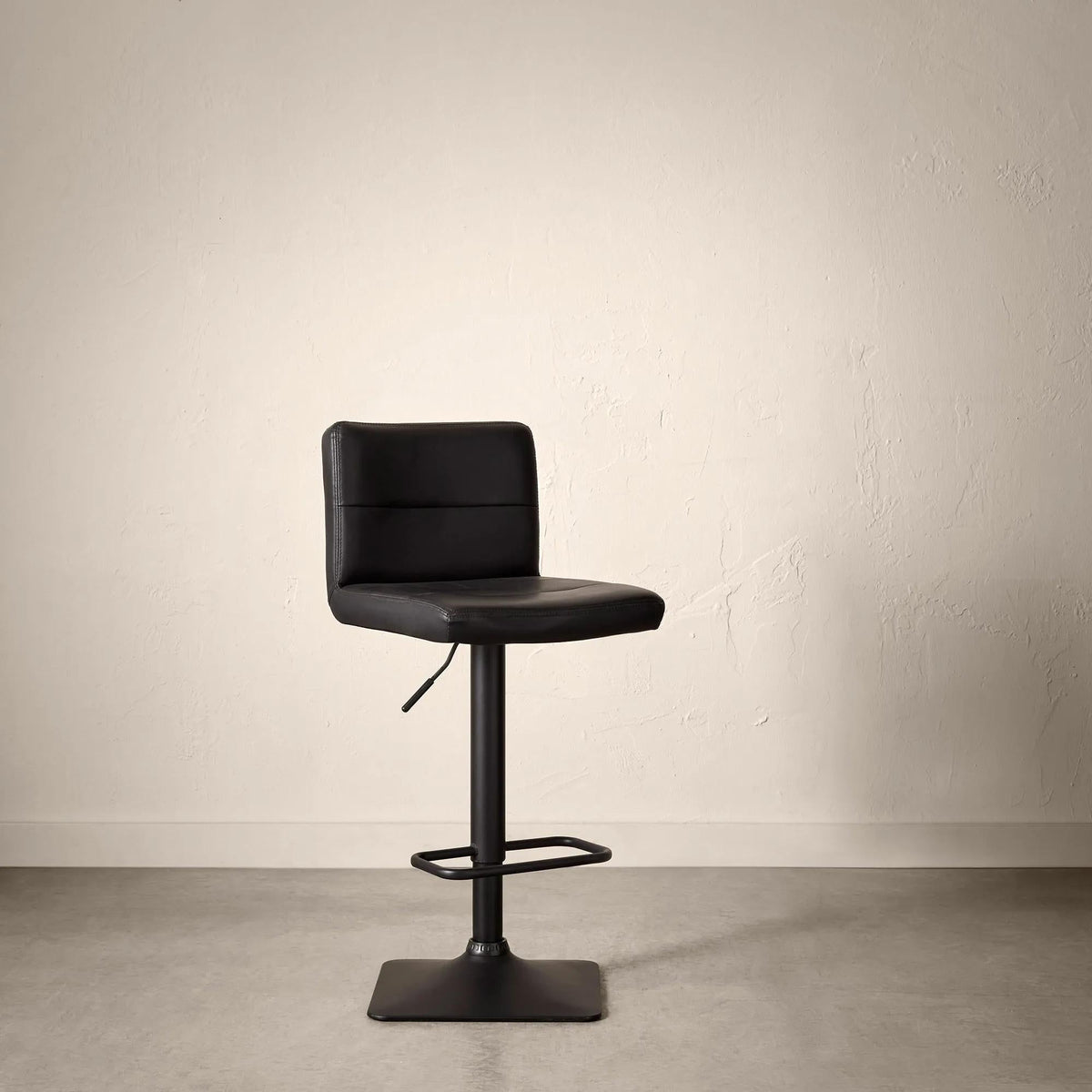 Swivel Faux Leather Bar Stool with Adjustable Metal Base - view 5
