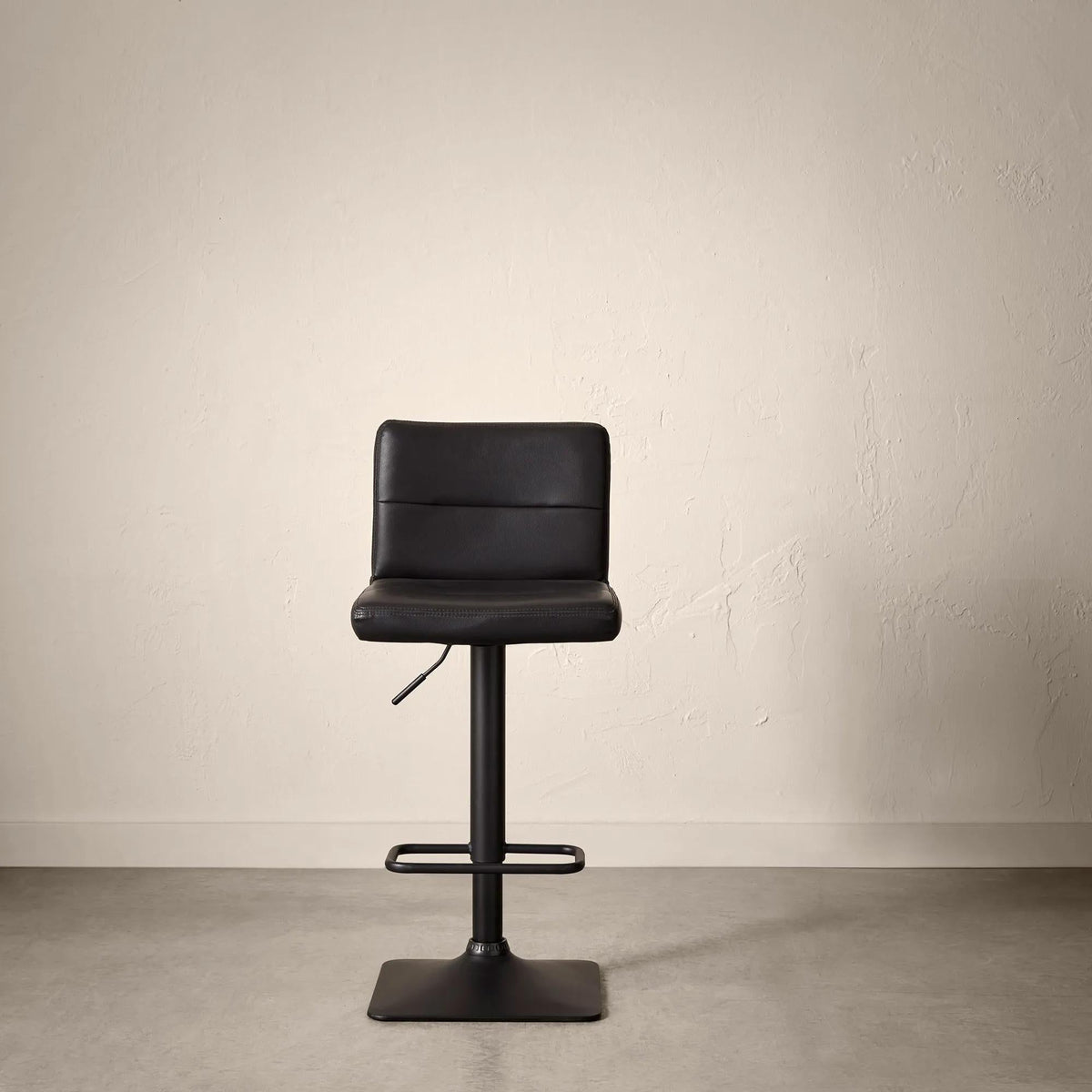 Swivel Faux Leather Bar Stool with Adjustable Metal Base - view 6