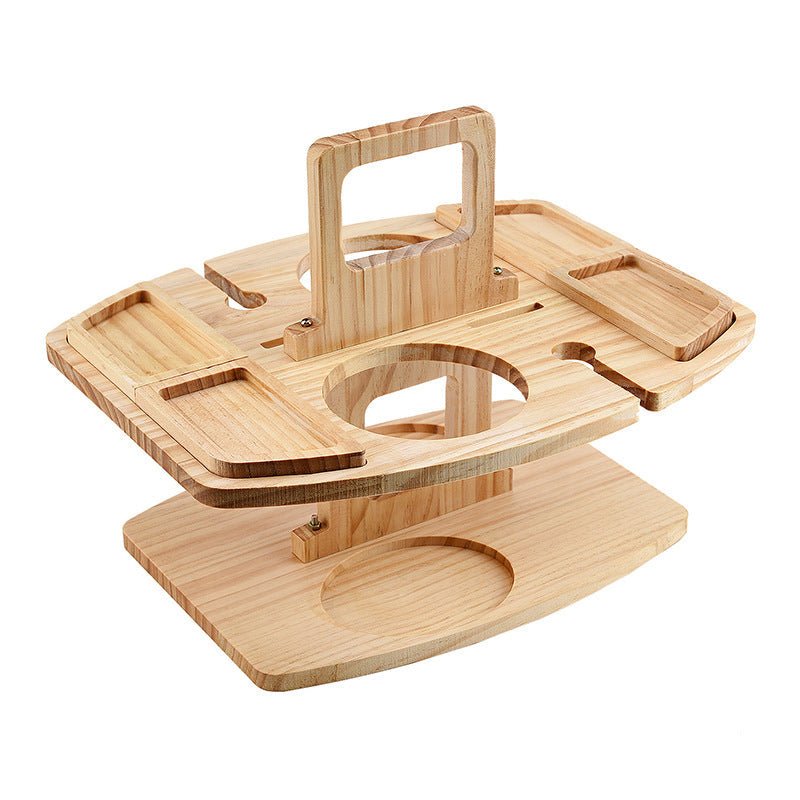 Wooden Picnic Wine Table - view 4