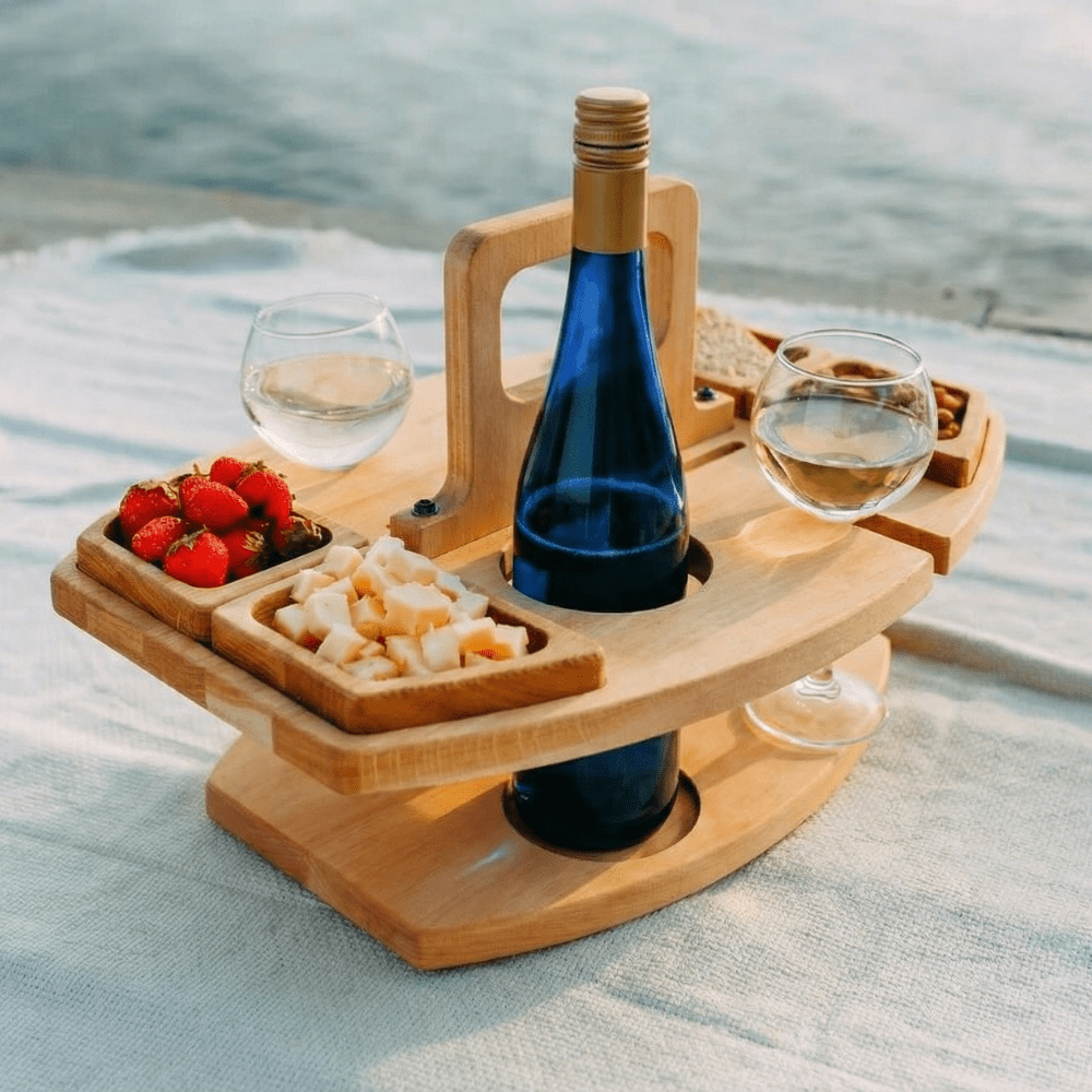 Wooden Picnic Wine Table - view 6