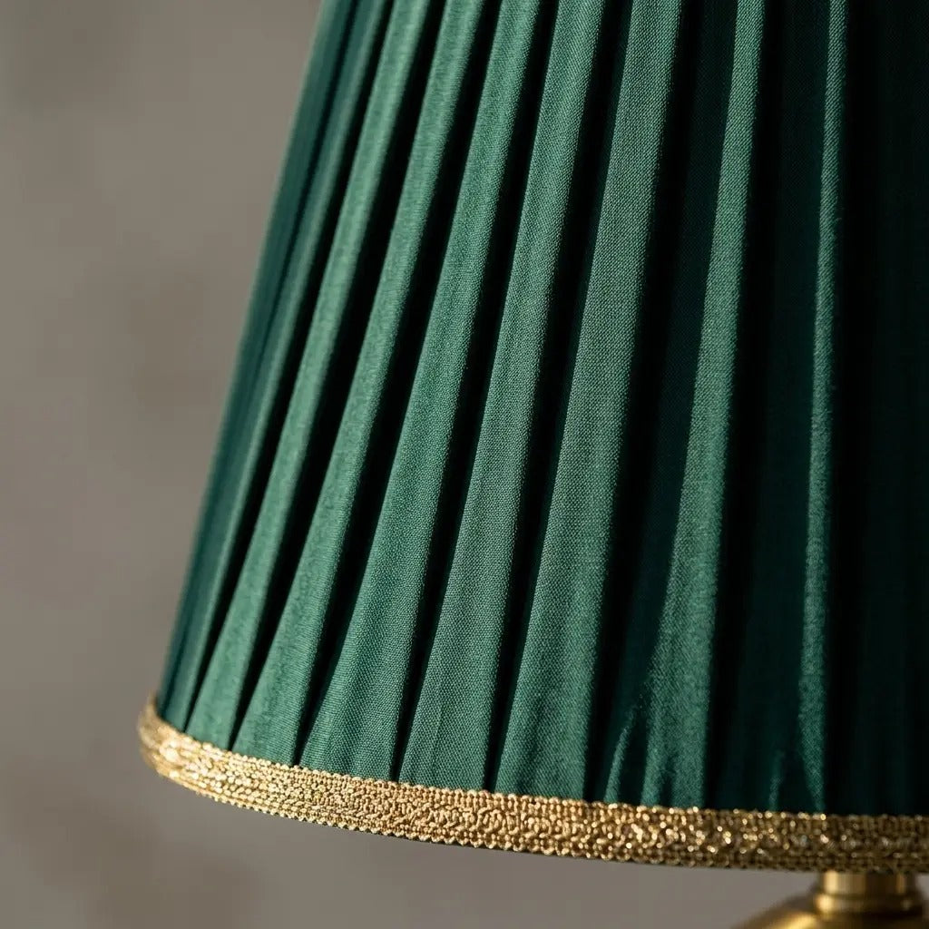 IvyGlow green ceramic table lamp with gold details