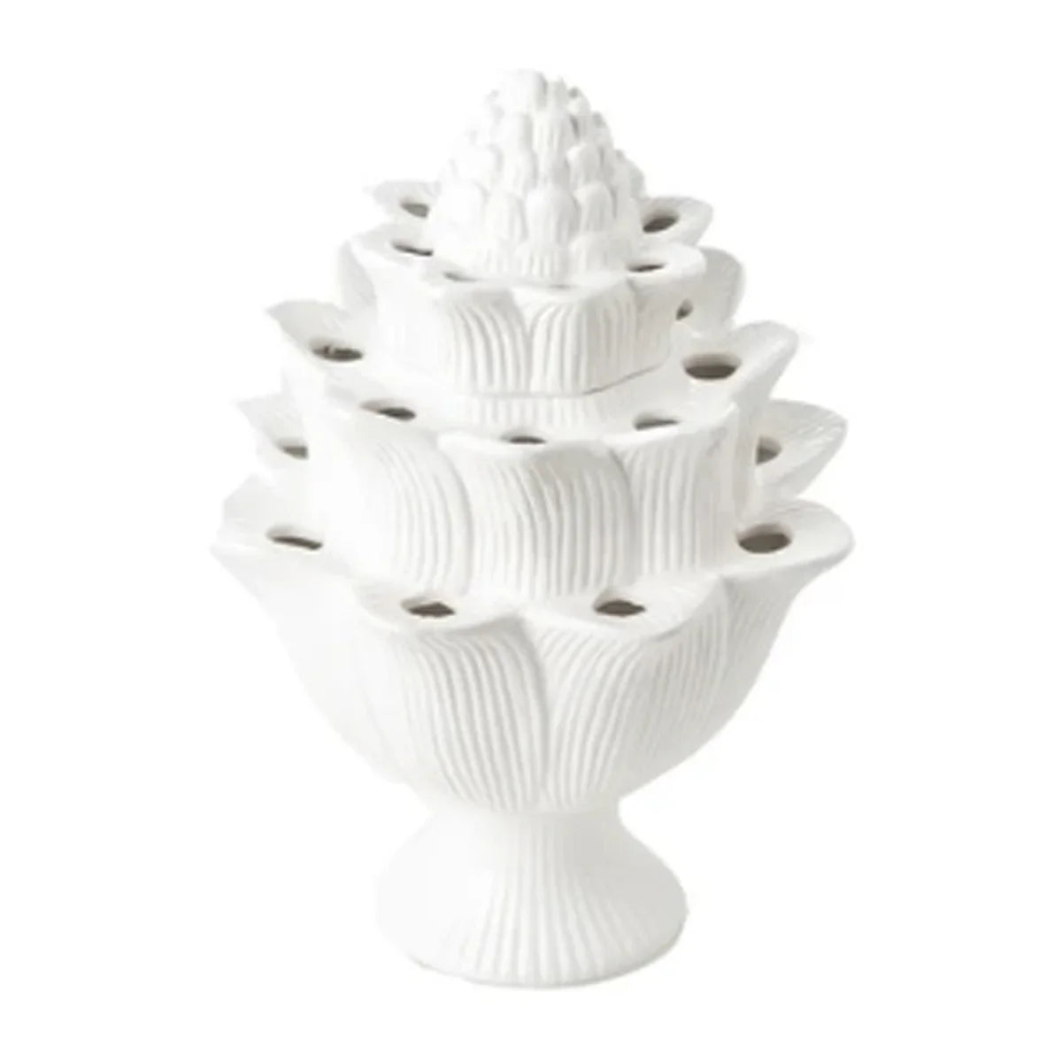 White Artichoke Tulipiere Vase, Large - view 3