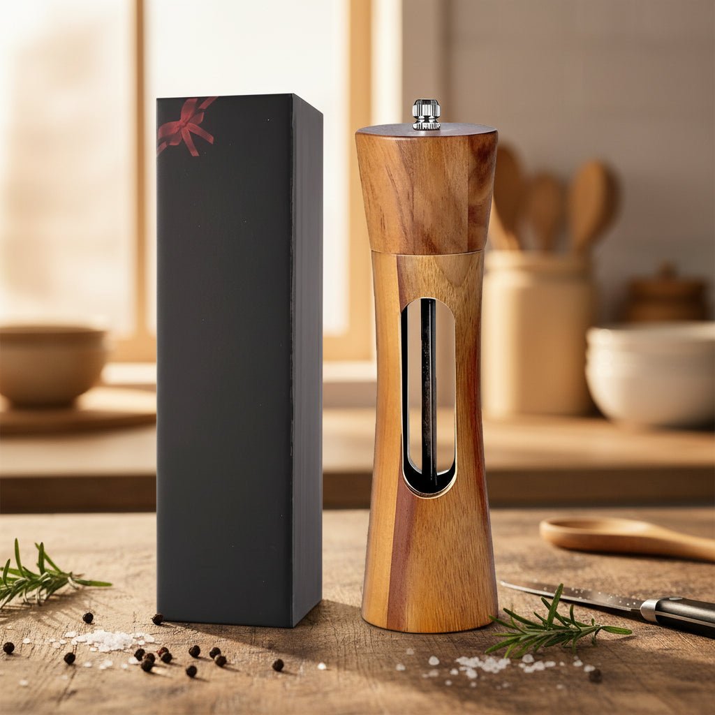 Wooden Salt and Pepper Mills with Adjustable Grinder - view 3