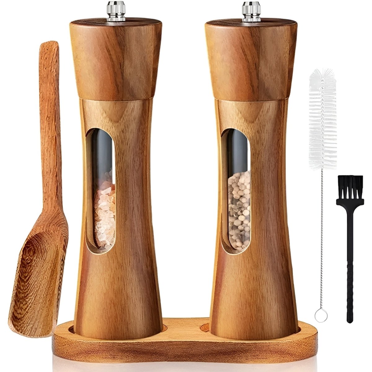 Wooden Salt and Pepper Mills with Adjustable Grinder - view 4