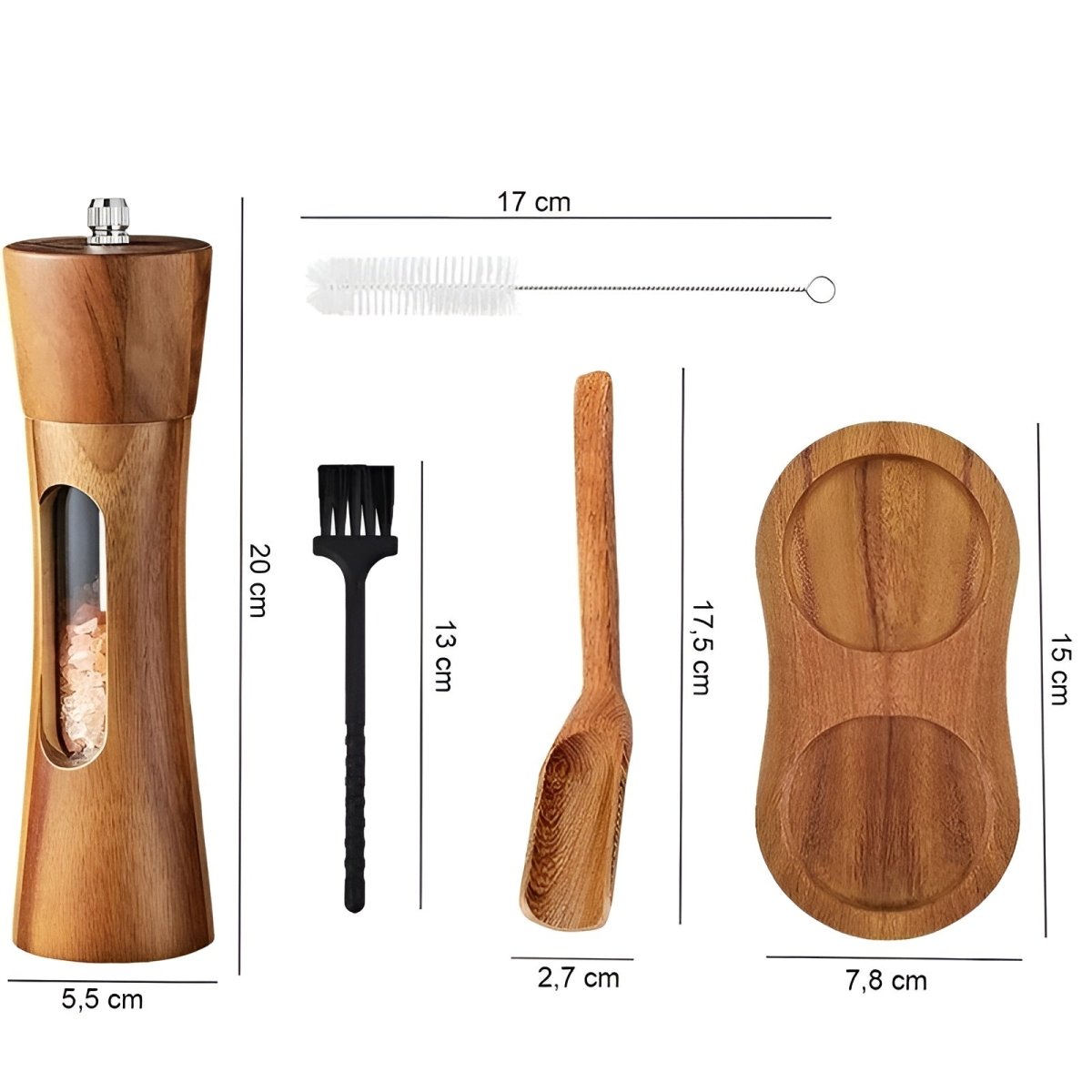 Wooden Salt and Pepper Mills with Adjustable Grinder - view 8