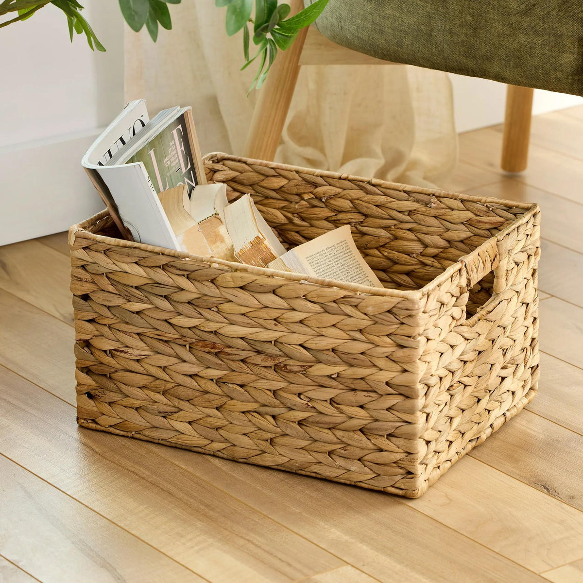 Woven Water Hyacinth Storage Basket - view 10