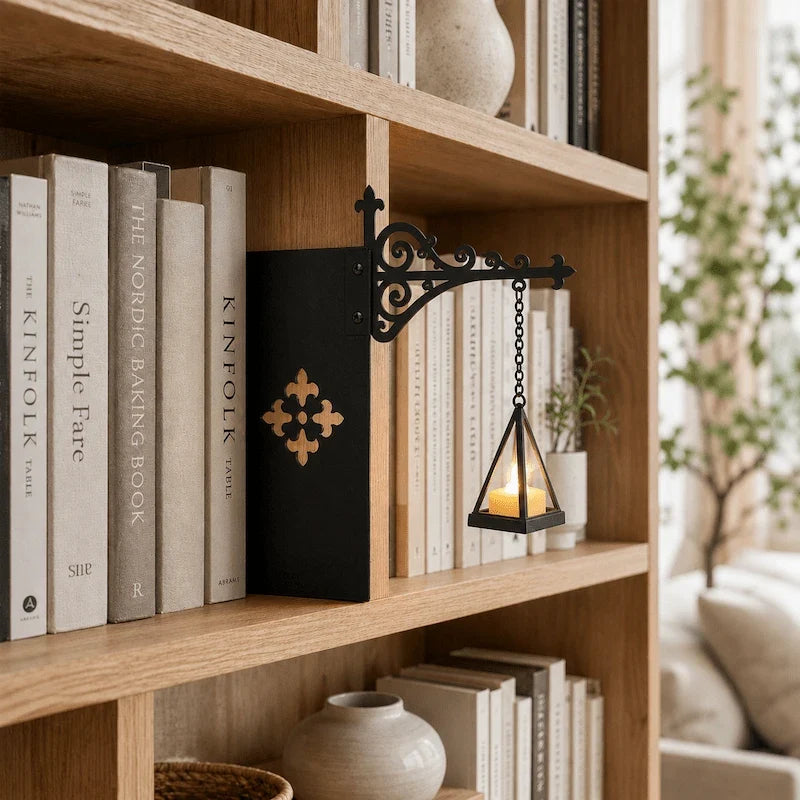 Wrought iron bookshelf light - view 10