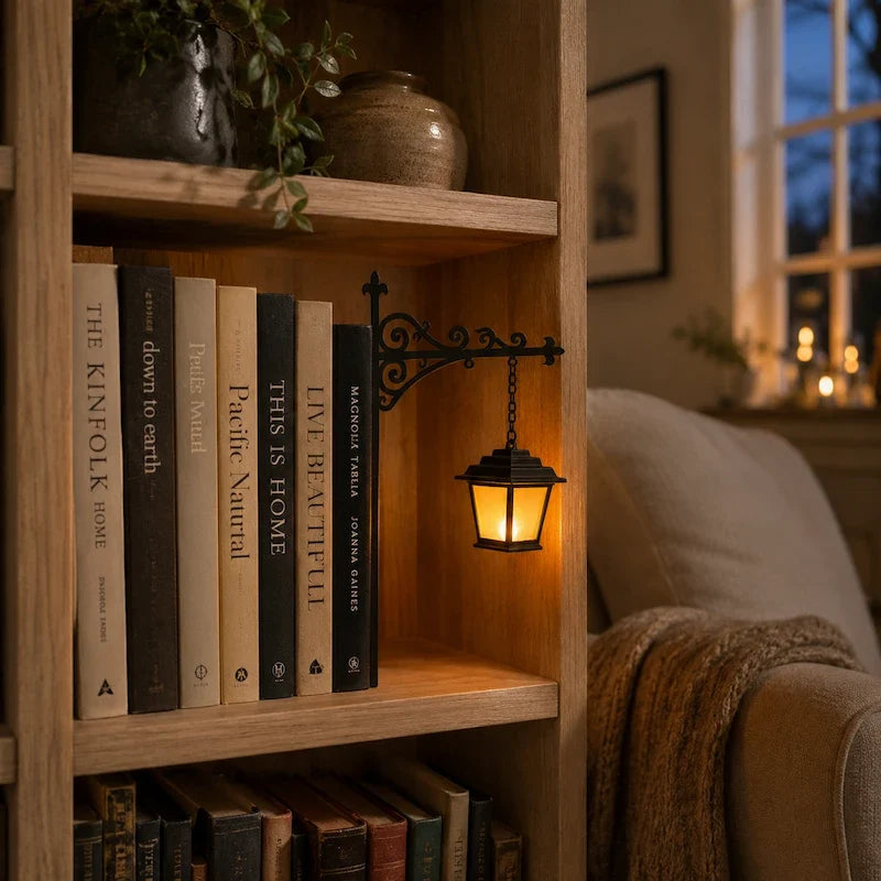 Wrought iron bookshelf light - view 11