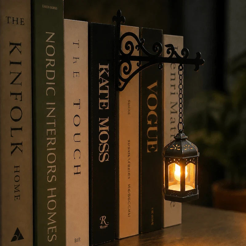 Wrought iron bookshelf light - view 13