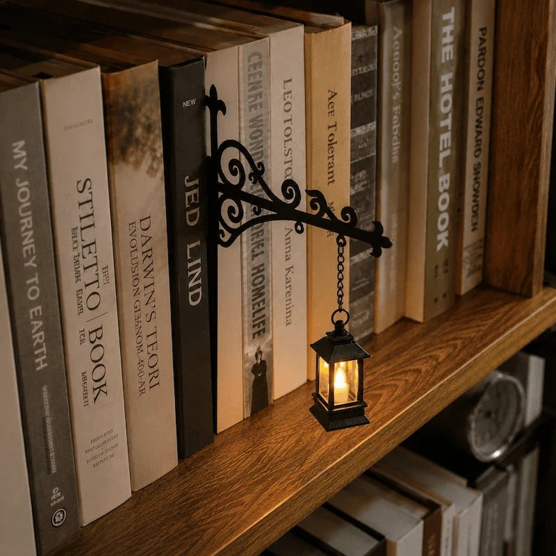 Wrought iron bookshelf light - view 14