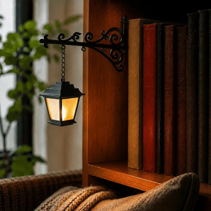 Wrought iron bookshelf light - view 4